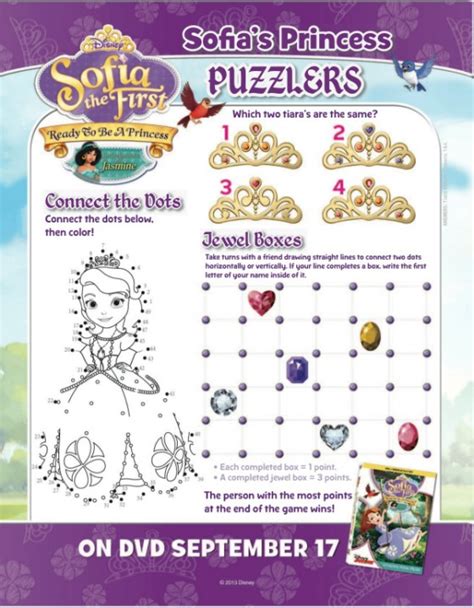 Disney Sofia The First Ready To Be A Princess Printable Puzzle Page