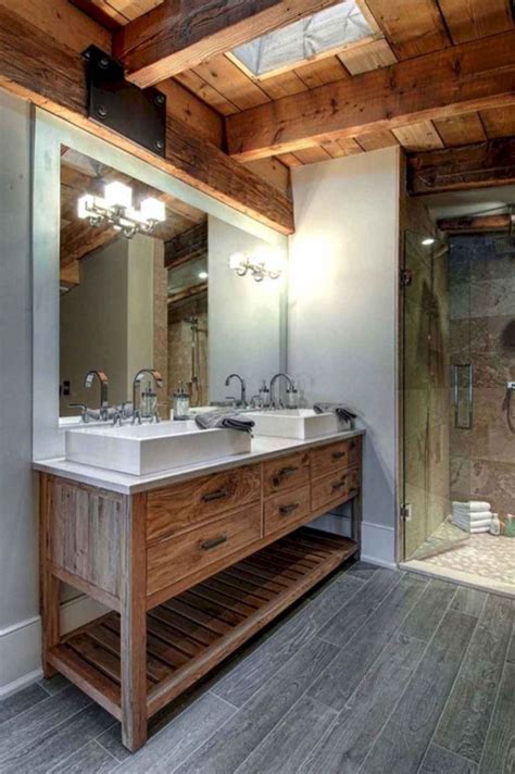 Everything we serve with the nice picture below that you may take one for your inspiration to remodel your bathroom. Cozy Rustic Master Bathroom Design Ideas | Modern, Ruangan