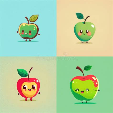 Apple Mascots Collection Stock Illustration Illustration Of