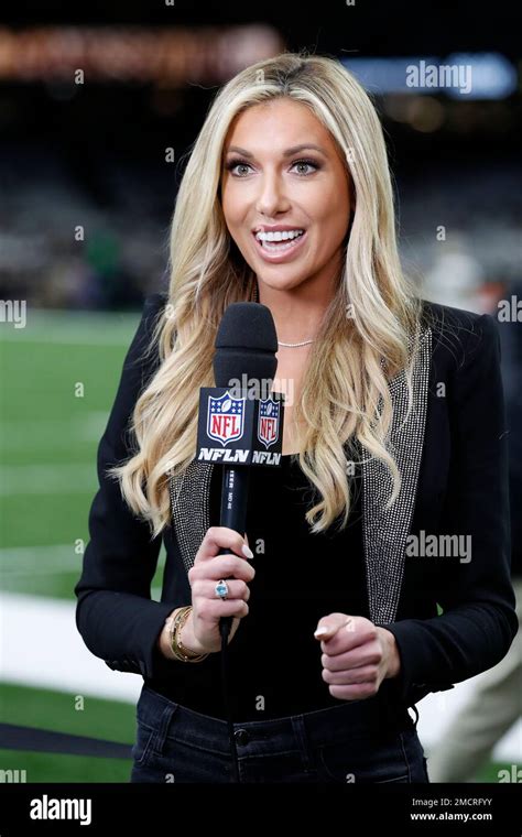 Nfl Network Reporter Taylor Bisciotti Is Seen Before An Nfl Football