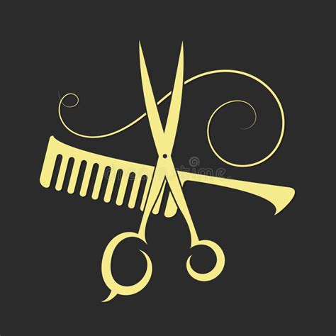 Scissors Comb And Hair Silhouette Stock Illustration Illustration Of