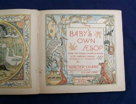 The Babys Own Aesop By Crane Walter Good Hardcover 1887 1st