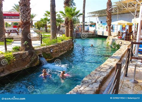 Cleopatra Pool With Termal Water At Pamukkale Turkey Editorial Photo