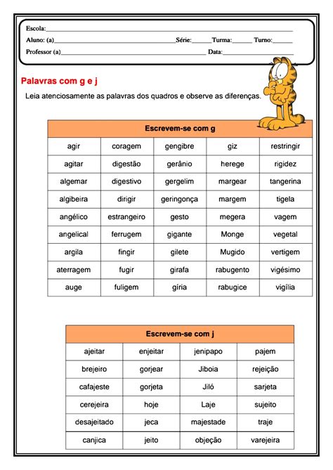 Atividade Ortografia 7 Ano