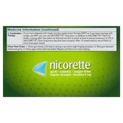 buy nicorette quit smoking regular strength nicotine gum classic 210 pack online at chemist