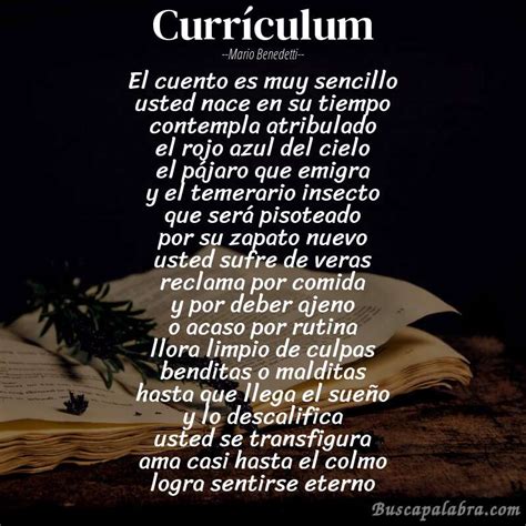 Poema Currículum De Mario Benedetti Análisis Del Poema