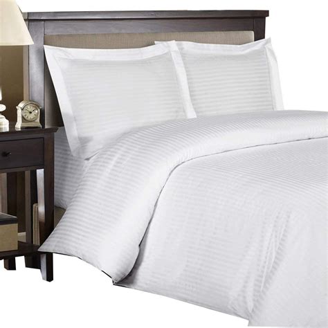 Royal Hotel Stripe White 3pc Kingcalifornia King Comforter Cover