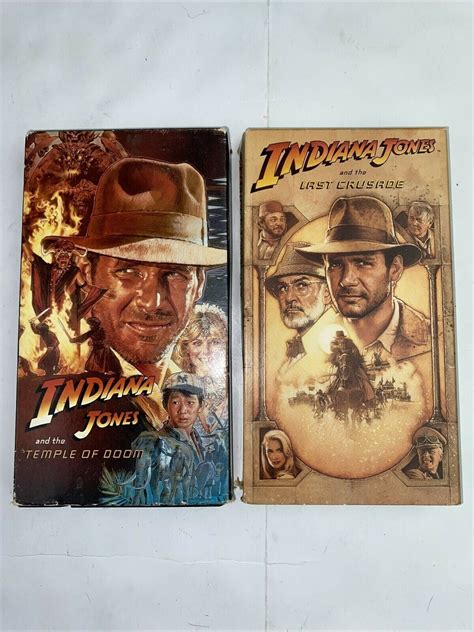 Indiana Jones Vhs Tape Movies Lot Of Temple Of Doom Last Crusade