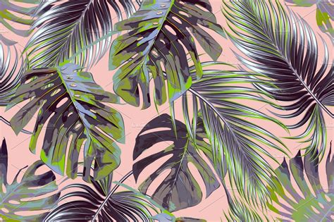 Tropical Palm Leaves Pattern 1166x777 Download Hd Wallpaper