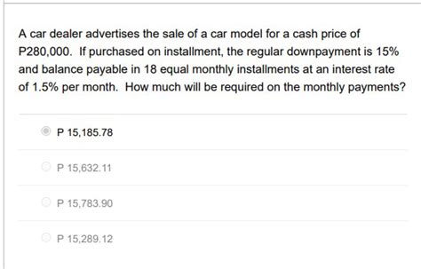 Solved A Car Dealer Advertises The Sale Of A Car Model For A
