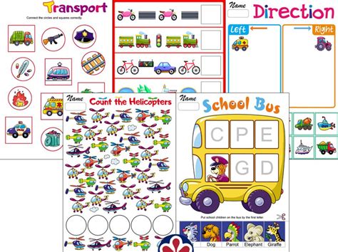 Transportation Worksheets About Land Air And Water For Preschoolers