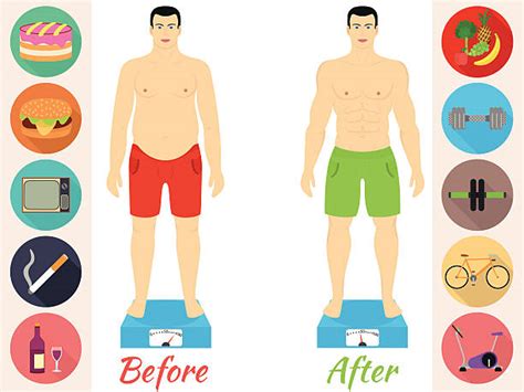 Royalty Free Weight Loss Before And After Clip Art Vector Images