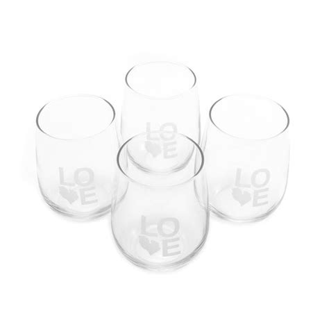 Love Stemless Wine Glass Set Of Four M22