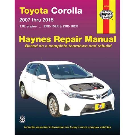 Haynes Car Manual Toyota Corolla 2007 2015 92729 Supercheap Auto