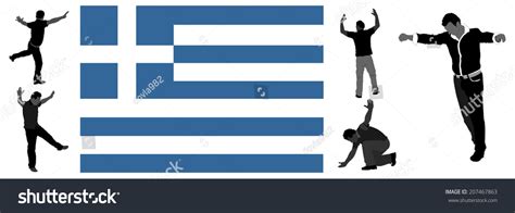 Greek Evzone Dancing Vector Silhouette Isolated Stock Vector Royalty