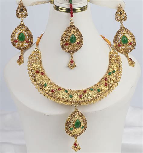 Golden Multicolor Stone Jewellery Designs 2021 For Women Ps 341