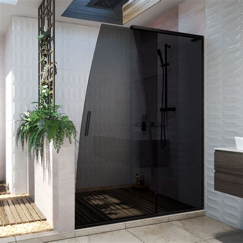 The Innovative Dreamline Crest Shower Door With Smoke Gray Tinted Glass In 2020 Shower Doors