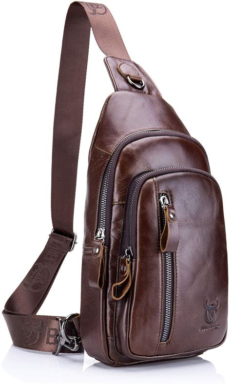 Genuine Leather Sling Bagfull Grain Leather Casual Crossbody Shoulder