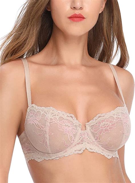 Wingslove Womens Lace Bra Beauty Sheer Floral Underwired Sexy Bra Non