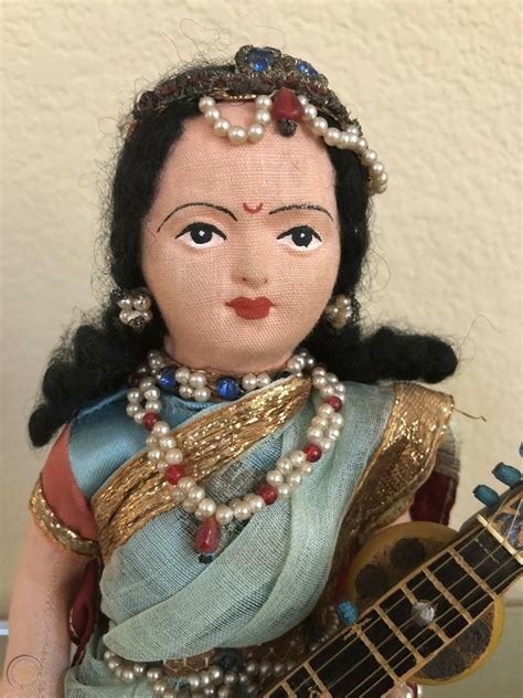 Antique Vintage India Indian Doll Sitar Sari 2002193632