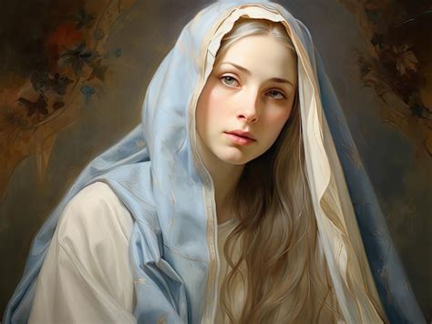 Premium Ai Image Beautiful Virgin Mary Painting Saint Mary Mother Of God Our Lady Oil Painting