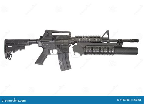 M4a1 Carbine Equipped With An M203 Grenade Launcher Stock Photo Image