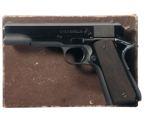 Colt Super 38 Government Model Semi Automatic Pistol With Factory Box