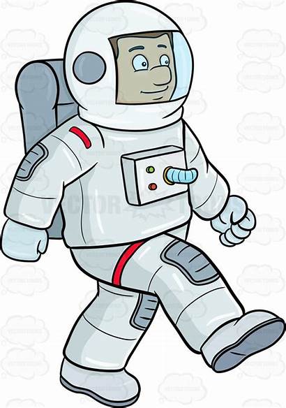 Astronaut Clipart Walking Cartoon Space Clip Astronauts