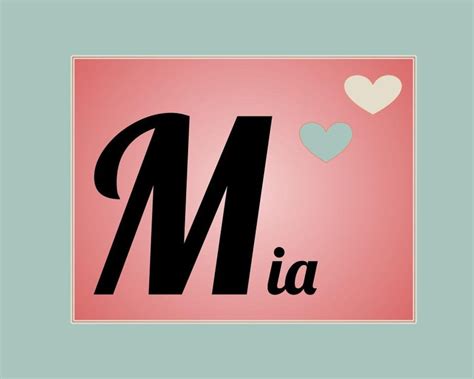 Mia Name Digital Print 8x10 Etsy