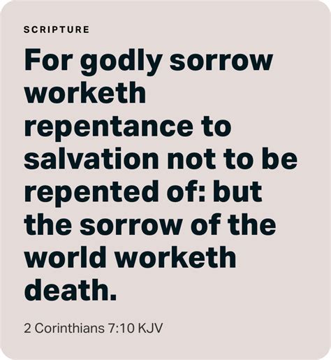 2 Corinthians 7 10 For Godly Sorrow Worketh Repentance To Salvation Not