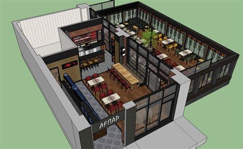 Quick Sketchup Renderings Autocad Drawings Cafe And Restaurant