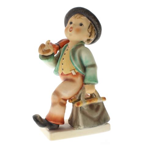 See how rare hummel figurines are valued today. Goebel Hummel Merry Wanderer Boy Umbrella Suitcase 7/0 TMK ...