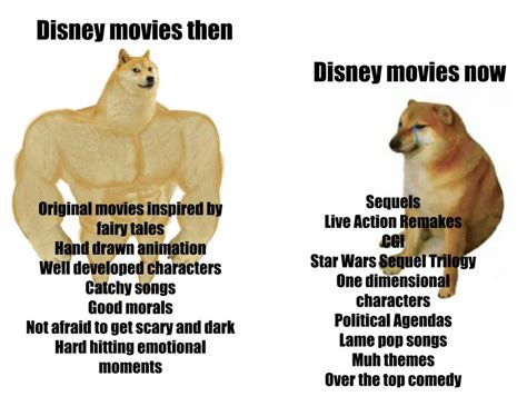 Disney Movies Then Vs Now Rmemes