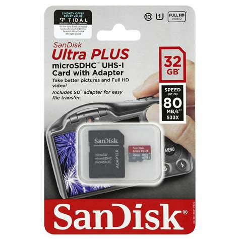 Sandisk Ultra Plus Microsdhc Uhs 1 Card With Adapter 32gb Walgreens