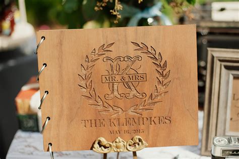 Classic Wooden Guest Book Cover