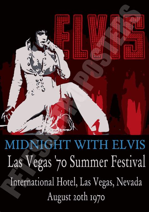 Elvis Presley Vintage Concert Poster Las Vegas 1970 Replica Etsy