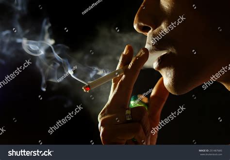 Man Smoking Cigarette Stock Photo 251487685 Shutterstock