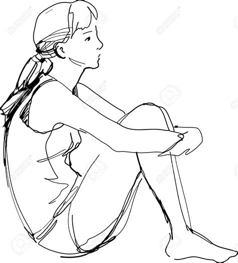 Person Sitting Drawing At Getdrawings Free Download