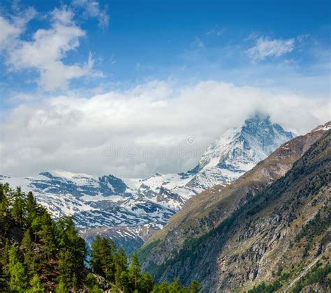 Summer Matterhorn Alps Mountain Swiss Stock Photo Image Of Green