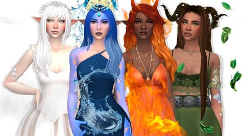The Elements Sims 4 Create A Sim 💧🌿🔥💨 Youtube