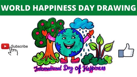World Happiness Day Drawing International Day Of Happiness Drawing