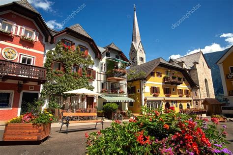 Hallstatt Village Central Square — Stock Photo © Twindesigner 119665744