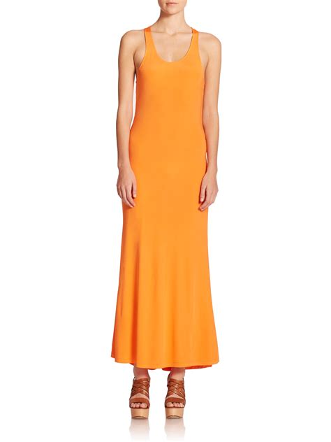 Polo Ralph Lauren Knit Maxi Tank Dress In Orange Lyst