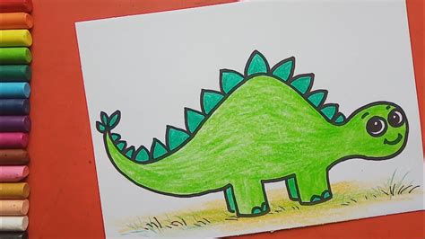 Easy And Simple Dinosaur Drawing Youtube