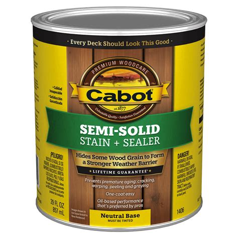 Cabot Neutral Base Semi Solid Exterior Wood Stain Quart
