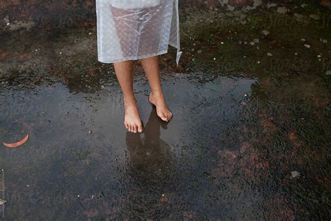 Feet Of A Teenage Girl Wet With Rain By Stocksy Contributor Dream Lover Stocksy