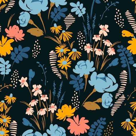 Premium Vector Floral Abstract Seamless Pattern