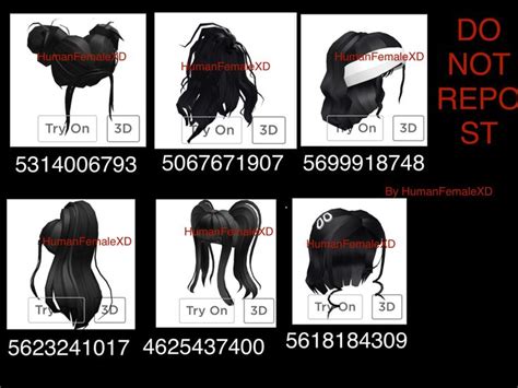 Roblox Bloxburg Black Hair Codes Roblox Hair Codes Girl 2020 Bloxburg