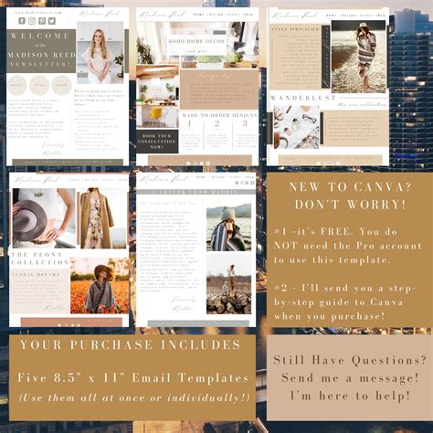 Page Digital Newsletter Email Template Email Newsletter Etsy
