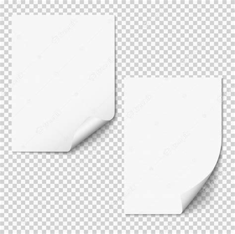 Premium Vector Blank Paper Sheets With Curved Corner